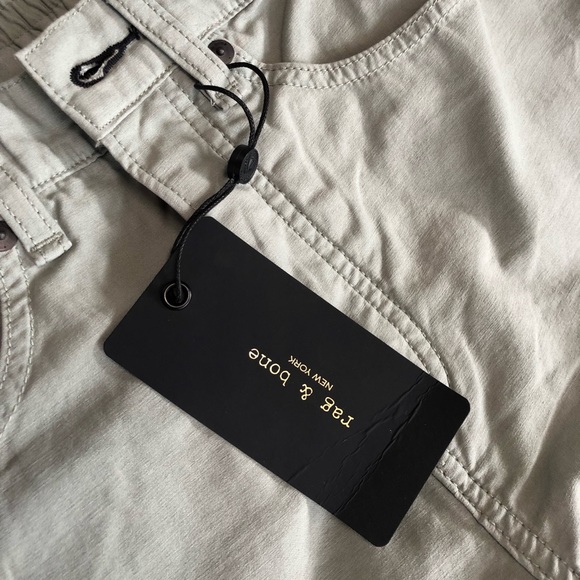 Rag & Bone khaki green pants with elastic stretch around waist and ankles. - Picture 4 of 4